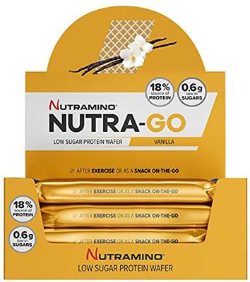 Nutramino Nutra-Go Low Sugar Protein Wafer, Vanilla, 12 x 39 g