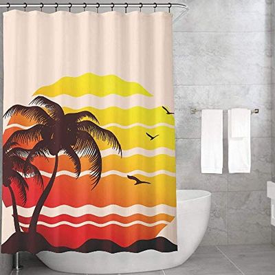 Bonamaison Shower Curtain, Polyester, Multicolor, 150x200 cm