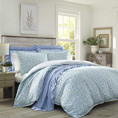 Laura Ashley Home | Collezione Jayne | Set Copripiumino Ultra Morbido di Alta qualità, Leggero e Confortevole, Design Elegante per l'arredamento della casa, Cotone, Verde Invernale, re, King