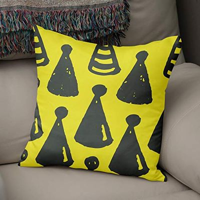 BonaMaison Fundas para Cojínes, Amarillo neón y Humo Funda de Almohada Elegante y Suave para Decorativa Moderna Decoración del Hogar Habitación, 50x50 Cm - Diseñado y Fabricado en Turquía