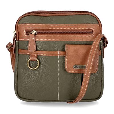 MultiSac North South Mini Bolso Cruzado con Cremallera Alrededor, Cuerpo Mujer, Alcaparra/Pecana, Talla única