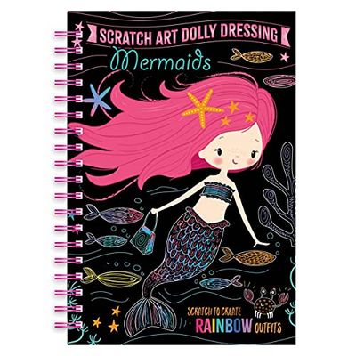 Bookoli - Scratch Art Dolly Dressing Mermaids - Mermaid Scratch Art - Scratch to Create Rainbow Outfits - Arts and Crafts for Kids