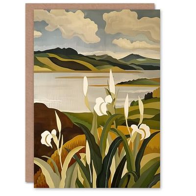 Artery8 Greeting Card Cornish Coastal Flowers Cornwall Landscape Blank For Him Or Her Art Birthday Card