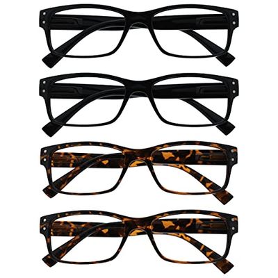 OPULIZE 4 Pacco Uomo Nero Marrone Tartaruga Grande Stile Designer Lettori Cerniere Molla Rrrr11-1122 +2,50-88 Gr