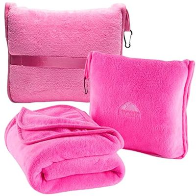 BlueHills Travel Pillow Blanket Compact Large T004