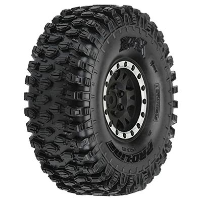 PROLINE PRO1012812 Hyrax 1.9 G8 Rock Terrain banden + velgen SUPSOFT V/H (2) Impuls zwart/zilver plastic INTERNAL Bead-LOC 12MM