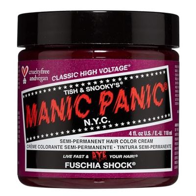 Manic Panic Fuschia Shock Classic Creme, Vegan, Cruelty Free, Pink Semi Permanent Hair Dye 118 ml