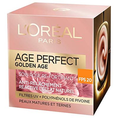 L'Oreal Paris Make-up Designer Age Perfect - Golden Age - Soin Jour Rose Re-Fortifiant FPS 20 - Anti-Relâchement & Eclat - Peaux Matures et Ternes - 50 ml