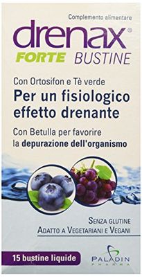 Drenax Forte Bustine Stick Pack 15 bustine confezione - Gusto Mirtillo e Uva - 02695 Effetto Drenante