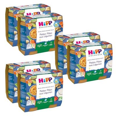 HiPP Biologique Bonne Nuit Petites Pâtes aux Légumes pots 2x250g - Lot de 6