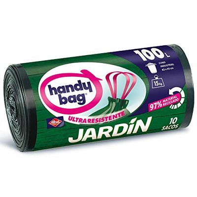 HANDY BAG Rouleau de 10 sacs pour jardin à poignées coulissantes - 100 L - 82 x 95 cm