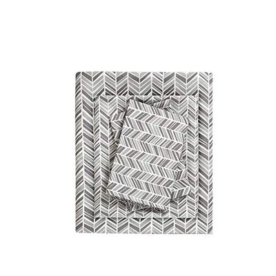 Madison Park Essentials Sheet Set Printed ultra zacht, King, Grijs