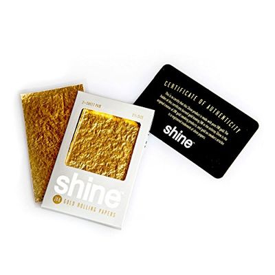 Shine 24K Gold Rolling Papers – normal storlek 2-pack – 2 x Gold Blunt Paper – högkvalitativa plattor i tvåpack