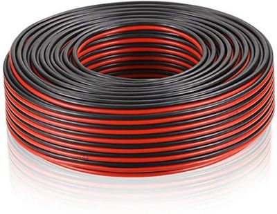 Electraline 10839 HiFi-kabel 03VH-H voor luidspreker, doorsnede 2 x 0,75 mm, 50 m, zwart/rood