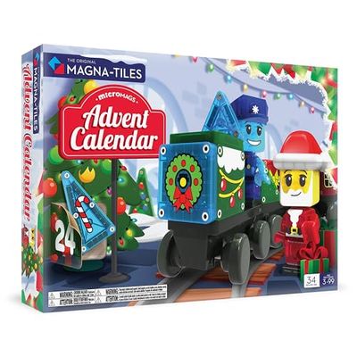 MAGNA-TILES microMAGS Advent Calendar 34-Piece Magnetic Construction Set, The Original Magnetic Building Brand