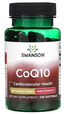Swanson - CoQ10 100 mg 100 Perlas | Coenzima Q10 | Para energía y bienestar - 100 cápsulas