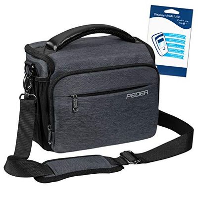 PEDEA Torba na aparat DSLR Fashion z folią ochronną na wyświetlacz (rozmiar XL, srebrny)