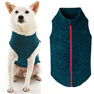Gooby Chandail en Polaire à Fermeture éclair pour Chien, à Enfiler - Pull Chaud en Polaire sans Anneau de Laisse - Pull d'hiver pour Chiens de Petite et Moyenne Taille - Turquoise délavé, Taille XXL