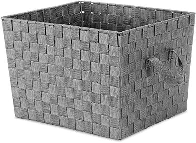 Whitmor 13 x 15 x 10 Gry Woven Tote, polipropilene, grigio, 33 x 38,1 x 25,4 cm
