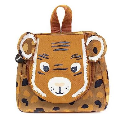 LES DÉGLINGOS Baby's Toiletry Bag (Speculos The Tiger) – Practical – Travel – Fun – Girl and Boy – Brown