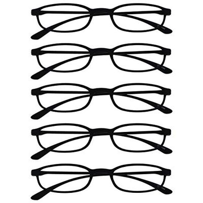 OPULIZE Fly 5 Pacco Tascabile Super Luce Occhiali Da Lettura Nero Opaco Uomo Donna RRRRR67-1 +3,50