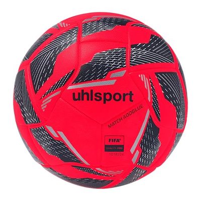 uhlsport Match Addglue Football Jeunes et Adultes, Fluo Rouge/Marine/Argent, 5