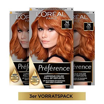 L'Oréal Paris Préférence 7.4 Copper Blonde (Dublin) Pack of 3 x 213 g