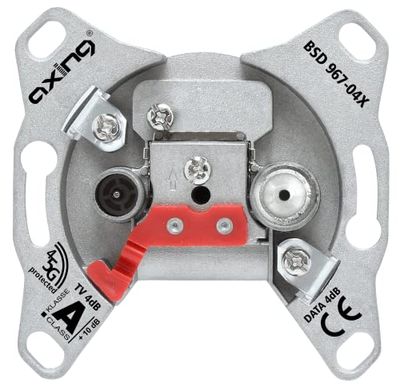 Axing BSD 967-04X - Presa per cavi multimediali, 4 dB, 5-1800 MHz, per TV via cavo, per canale di ritorno, adatta per CATV DATA