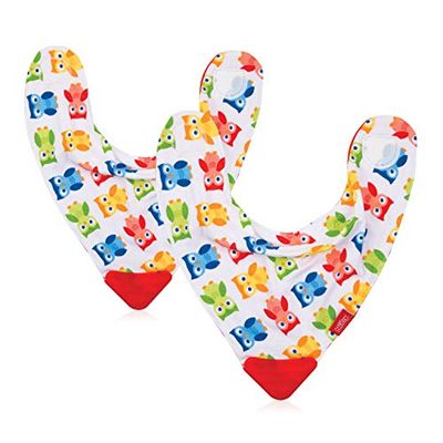 Nuby – haklapp med bitshörn 2 stycken – 3 m +, röd