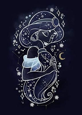 Komar Disney Wandbild Von Jasmin Stars | Kinderzimmer, Babyzimmer, Dekoration, Kunstdruck | ohne Rahmen | WB084-50x70 Cuadro para Pared, Papel, carbón, 70L x 50B cm