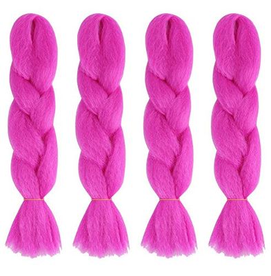 American Dream Brilliant Jumbo Kanekelon Braid for Hair Weaves, Dreads and Avant Garde Creative Styling, Pink Purple, Pack of 4