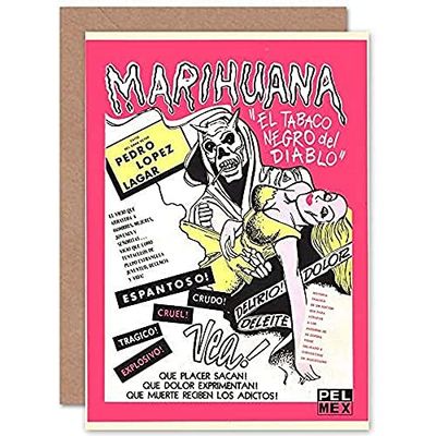 Fine Art Prints Marihuana Story 1950's Anti-weed Drugs Advertising Greetings Card