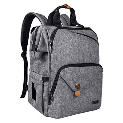 Hap Tim Babyluierrugzak Luiertas - Ultifunctionele Designer Luiertassen Grote Capaciteit, Geïsoleerde Zakken, Waterdicht, Babytas Geen Formaldehyde Reisrugzak Voor Onderweg (Grijs)