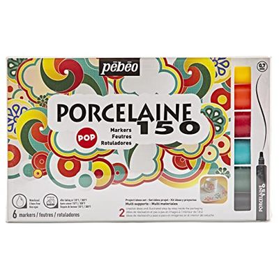 Pébéo Pop 150 set med 6 porslinsmarkörer 0,7 mm