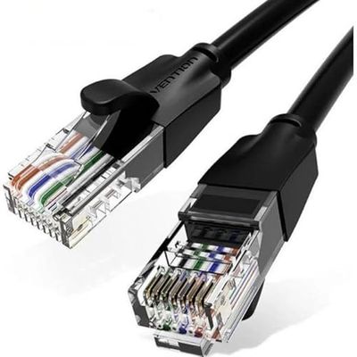 Cable de red - latiguillo RJ45 UTP CAT6 AWG26, 2 m, negro, ideal para conexiones rápidas y eficientes de alta velocidad. *