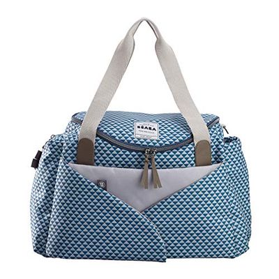 BÉABA - Sydney II - Verschoontas voor baby's en pasgeborenen - Grote capaciteit - Aankleedkussen voor baby's - Isotherme lunchtas - Buggy bevestigingssysteem - Print Blauw