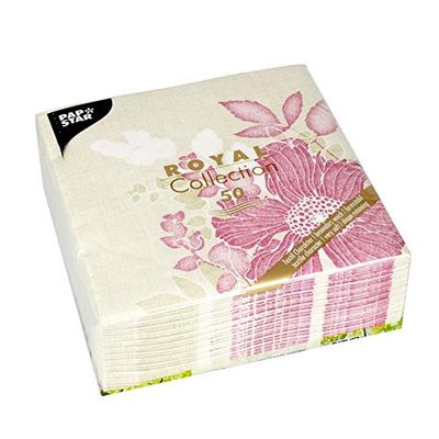 Papstar, 50 servetter "Royal Collection" 1/4 fot 40 cm x 40 cm fuchsia "Annabel", 85015