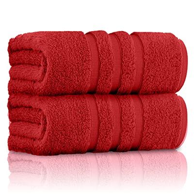 GC GAVENO CAVAILIA Telo da bagno di lusso ad asciugatura rapida, 100% cotone egiziano altamente assorbente, set di asciugamani da bagno Zero Twist, rosso
