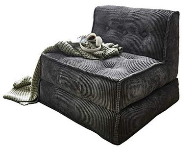 Atlantic Home Collection Pia Sofá Cama, Gris, sillón XL, 83 x 95 x 77 cm (Ancho x Profundo x Alto)