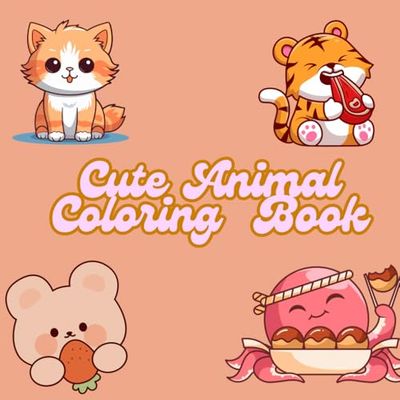 Cute animal coloring book