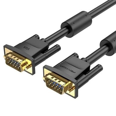 Watio Wave Câble SVGA - Câble VGA mâle vers mâle de 1,5 m, noir, idéal pour la connexion de moniteurs, robuste et de haute qualité. *