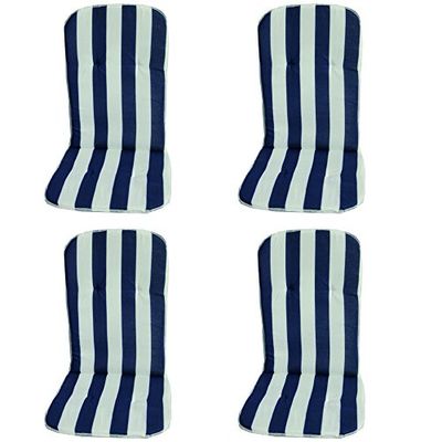 Beo mS08 palma mH coussin pour dossier bas pour les chaises empilables env. 41 x 89 cm, épaisseur : 2 cm blanc/bleu