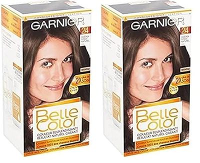 Garnier Belle Color – Colorazione permanente castano – 24 castano scuro naturale (Confezione da 2)