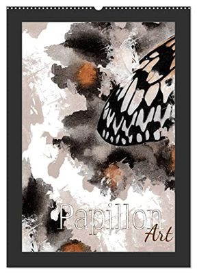 Papillon Art (Wandkalender 2024 DIN A2 hoch), CALVENDO Monatskalender: 12 Schmetterlinge künstlerisch dargestellt, mit fein ausgearbeiteteten Details, handgezeichnet.