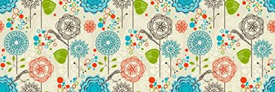 Doge Milano Chemin de cuisine, 100% Made in Italy, Tapis résistant aux taches avec impression numérique, Tapis antidérapant et lavable, Modèle Flowers - Huntsville, cm 280x52