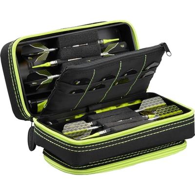 Casemaster Plazma Pro - Estuche para 6 Dardos para Dardos Suaves y de Punta de Acero, Cuenta con un Gran Bolsillo Frontal para Dispositivo móvil, Tubos de Almacenamiento Integrados y Bolsillos para