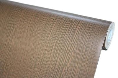 BUVU Lámina Adhesiva para Muebles, Aspecto de Madera, Papel Pintado Autoadhesivo, 45 cm x 300 cm, marrón, Vintage, a Rayas, Resistente al Agua, para Muebles, Paredes, armarios, mesas de Cocina