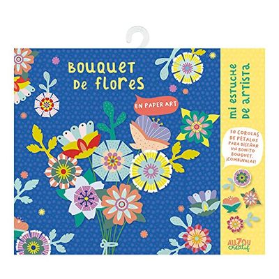 Auzou-Ma Trousse d'artiste : Fleurs en Papier, XOU-9508230, Multicolore