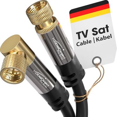 KabelDirekt Cabo satélite, antena TV, Coaxial, ângulo de 90°/reto 5 m, cabo TV 4K, conector F Disponível em 0,5 - 30 m (rádio/TV, DVB-T, DVB-C, DVB-S/DVB-S2, Internet, preto)