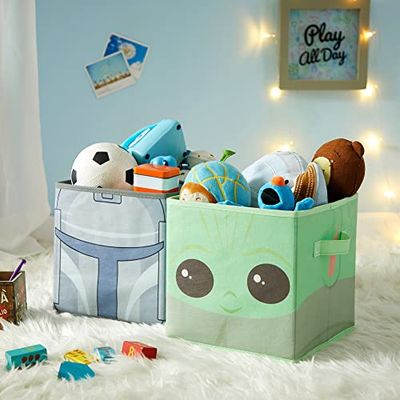 Idea Nuova Star Wars The Mandalorian Grogu alias The Child Lot de 2 cubes de rangement pliables 25,4 x 25,4 cm